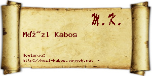 Mözl Kabos névjegykártya